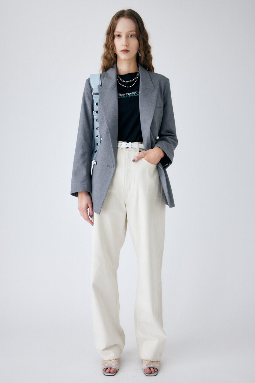 MOUSSY「EMBROIDERY ROUND HEM L／S トップス」|Tシャツ・カットソー|