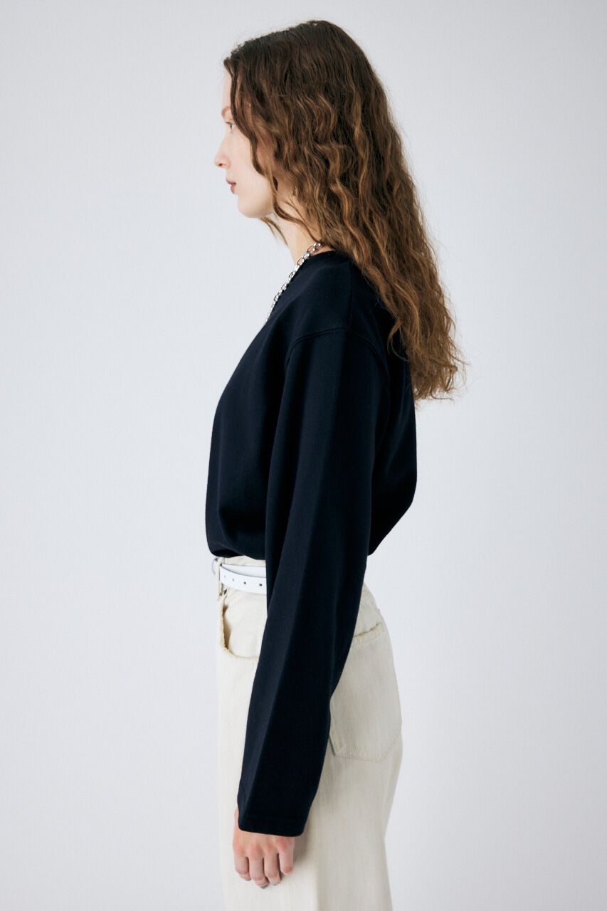 MOUSSY「EMBROIDERY ROUND HEM L／S トップス」|Tシャツ・カットソー|