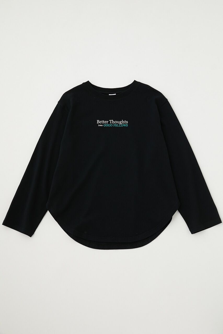 MOUSSY「EMBROIDERY ROUND HEM L／S トップス」|Tシャツ・カットソー|