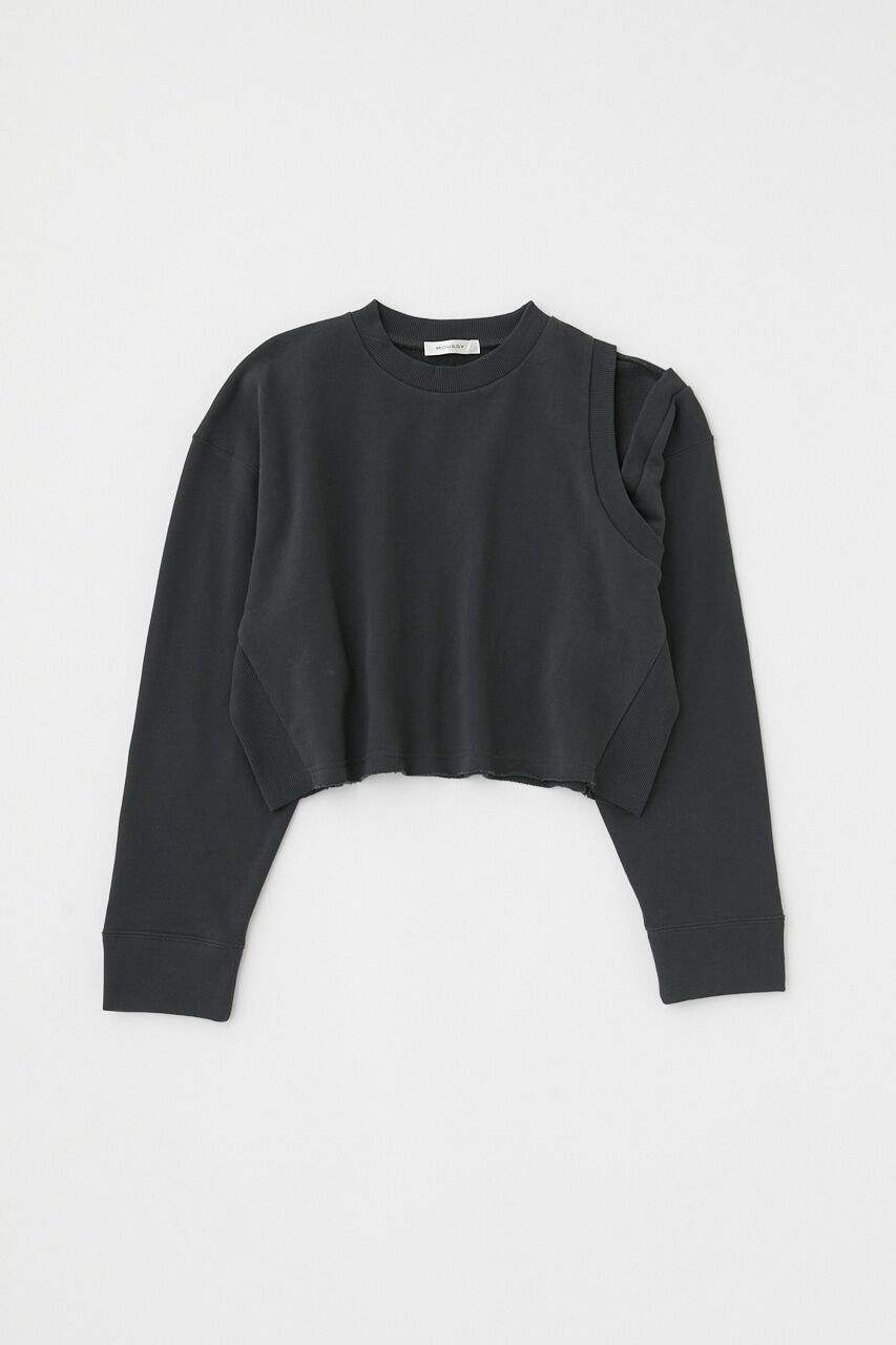 MOUSSY「SHOULDER CUT CROPPED トップス」|パーカー|