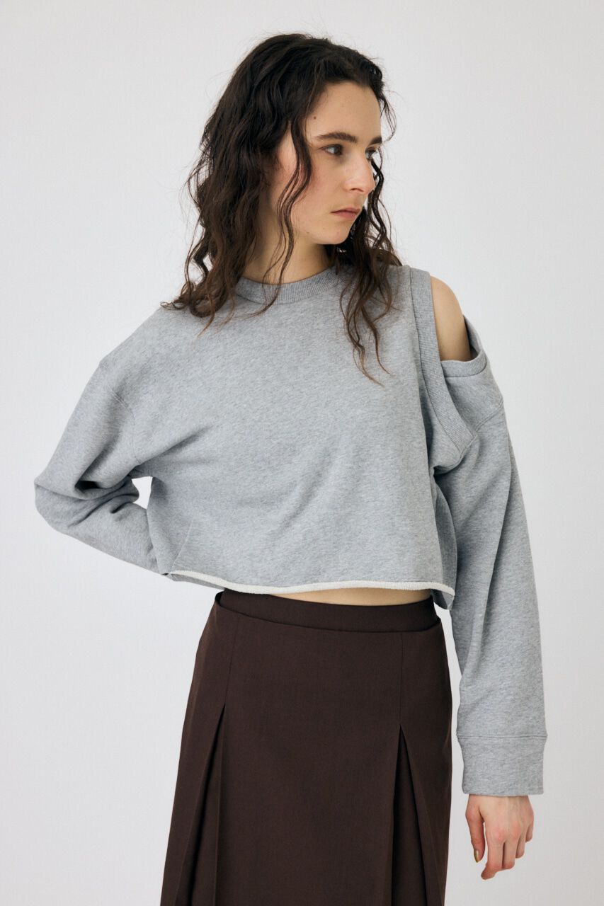 MOUSSY「SHOULDER CUT CROPPED トップス」|パーカー|
