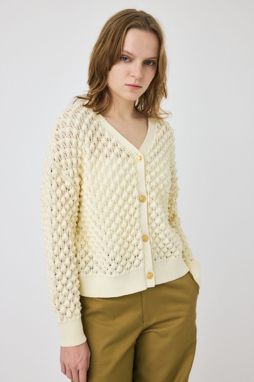 MOUSSY「PEAK STITCH ニットカーディガン」|カーディガン|