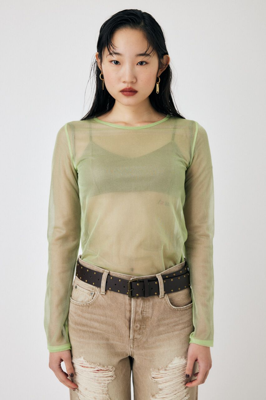 MOUSSY「REVERSIBLE GLITTER SHEER トップス」|Tシャツ・カットソー|