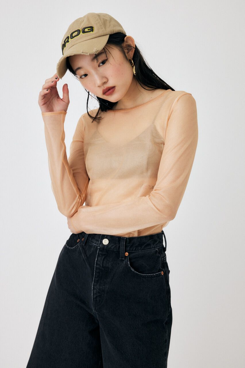 MOUSSY「REVERSIBLE GLITTER SHEER トップス」|Tシャツ・カットソー|