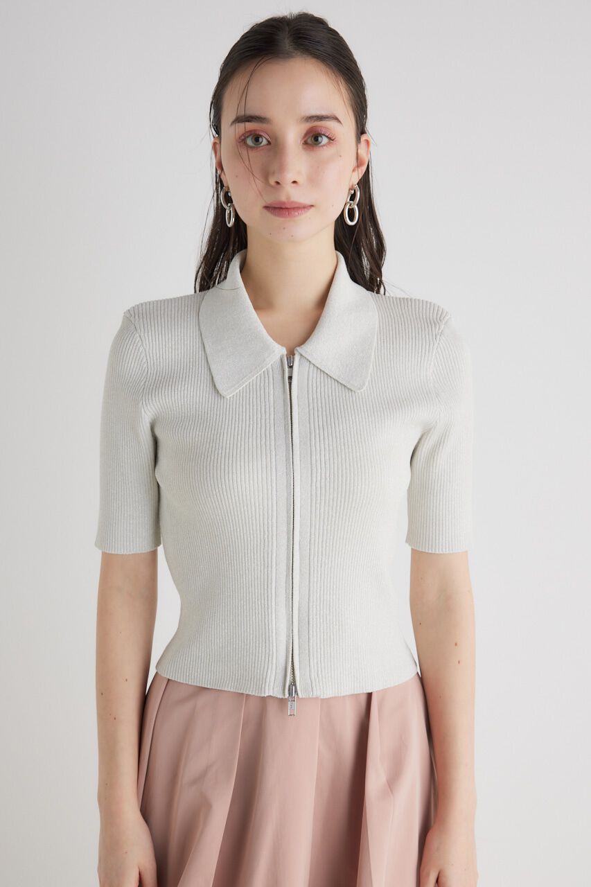rienda「ZIPシャツKnit TOP」|ニット・セーター|