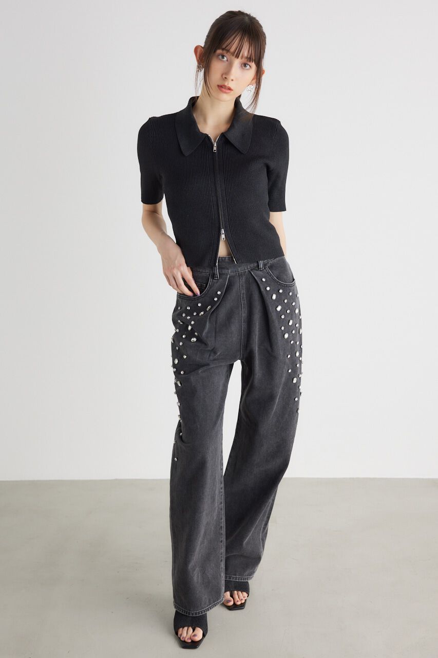 rienda「ZIPシャツKnit TOP」|ニット・セーター|