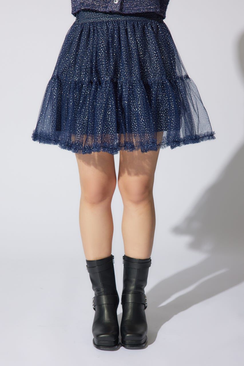 rienda「ボリュームチュールミニスコートショートパンツ」|その他|