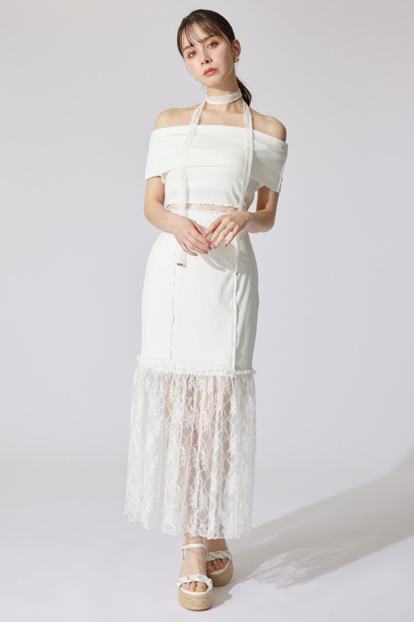 rienda「レースコンビオフショルカットワンピース」|ワンピース|