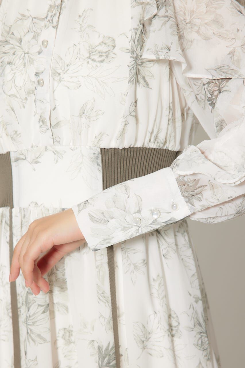 rienda「フリルスリーブニットドッキングワンピ」|ワンピース|