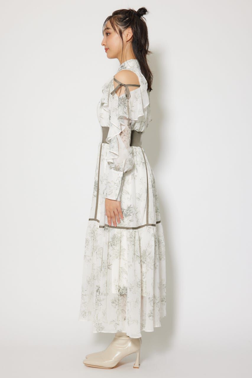 rienda「フリルスリーブニットドッキングワンピ」|ワンピース|