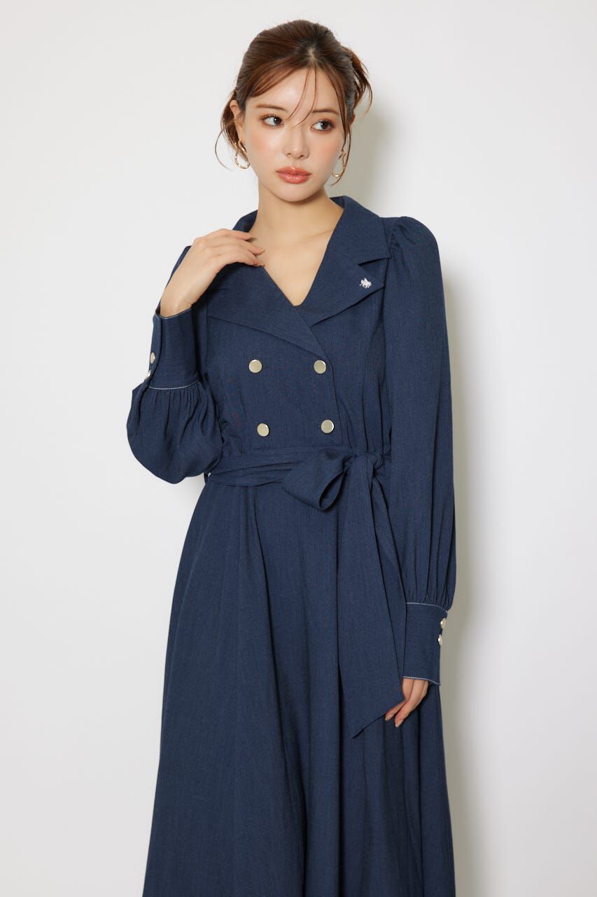 rienda「オープンカラーフレアワンピース」|ワンピース|