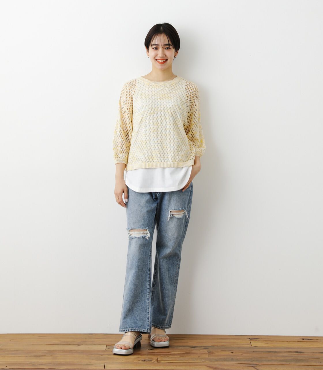 RODEO CROWNS「（WEB限定）メッシュニット＆タンクトップセット」|ニット・セーター|