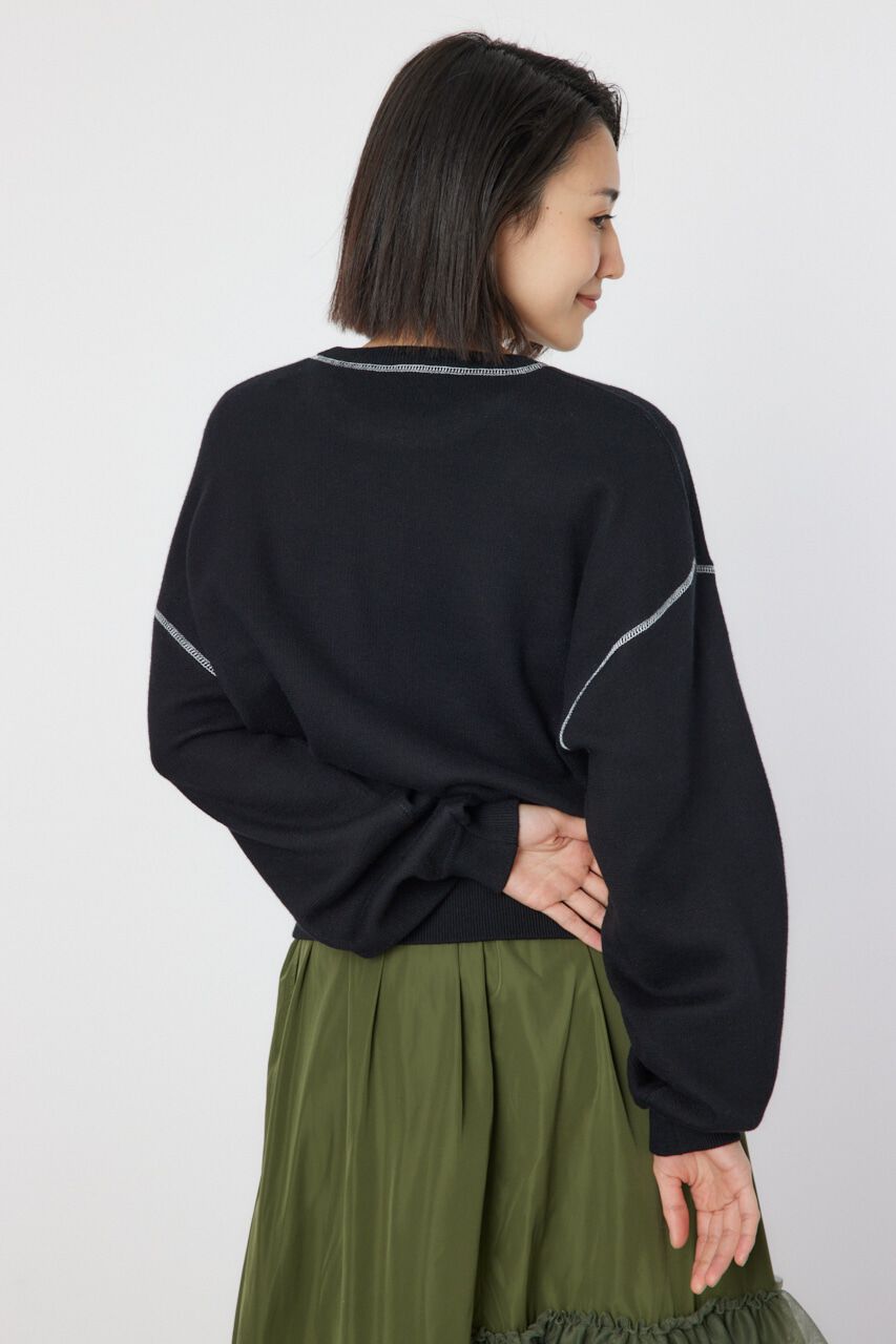 RODEO CROWNS「配色ステッチカレッジニットトップス」|ニット・セーター|