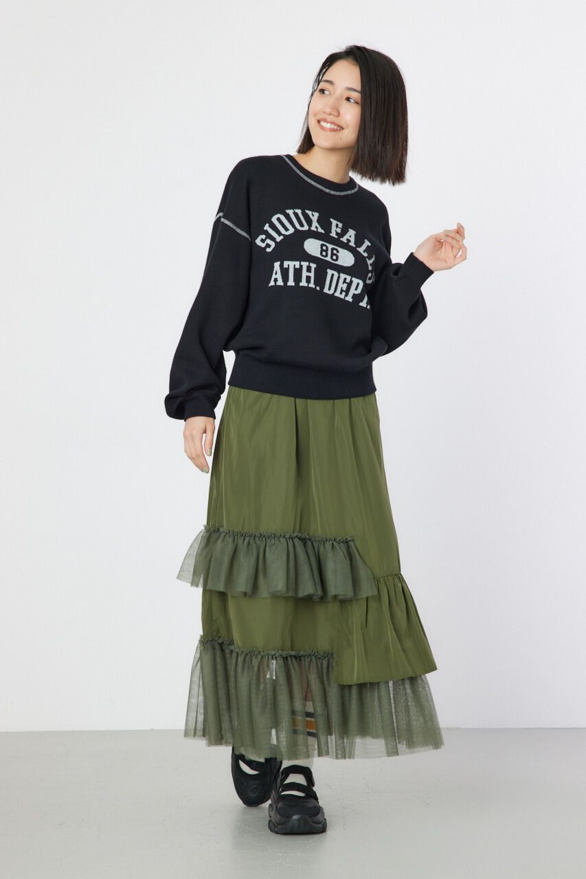 RODEO CROWNS「配色ステッチカレッジニットトップス」|ニット・セーター|