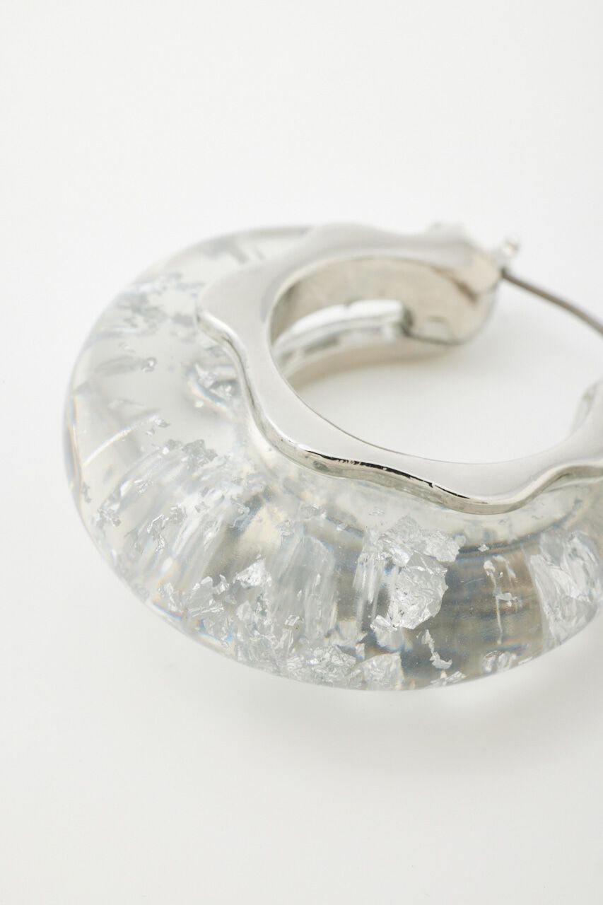 SLY「CLEAR GLITTER  HOOP ピアス」|ピアス|