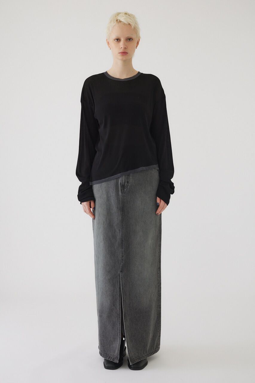 RIM.ARK 「Cotton diagonal cut tops」|Tシャツ・カットソー|BLK