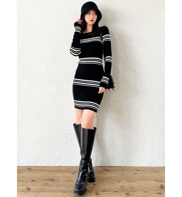 RESEXXY「リブニット長袖ワンピース」|ワンピース|