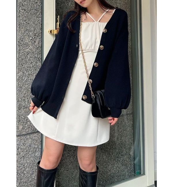 RESEXXY「デコルテデザインミニワンピース」|ワンピース|アイボリー