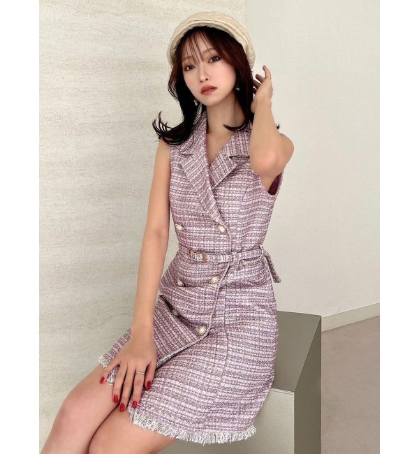 RESEXXY「ダブルボタンツイードミニワンピース【セットアップ着用可能】」|ワンピース|