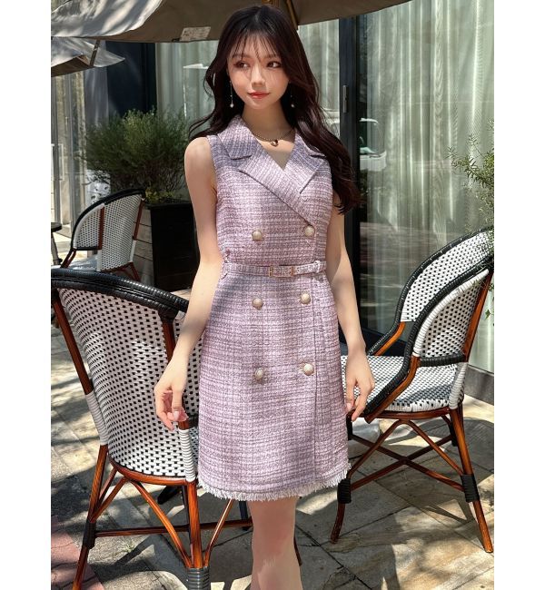 RESEXXY「ダブルボタンツイードミニワンピース【セットアップ着用可能】」|ワンピース|