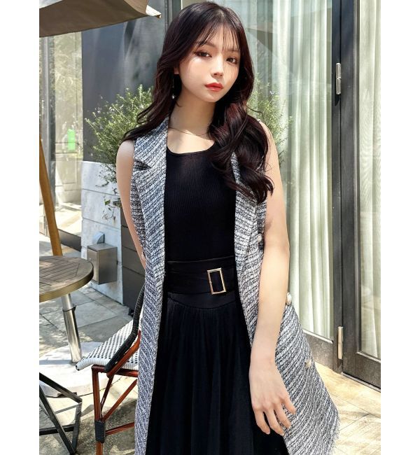 RESEXXY「ダブルボタンツイードミニワンピース【セットアップ着用可能】」|ワンピース|