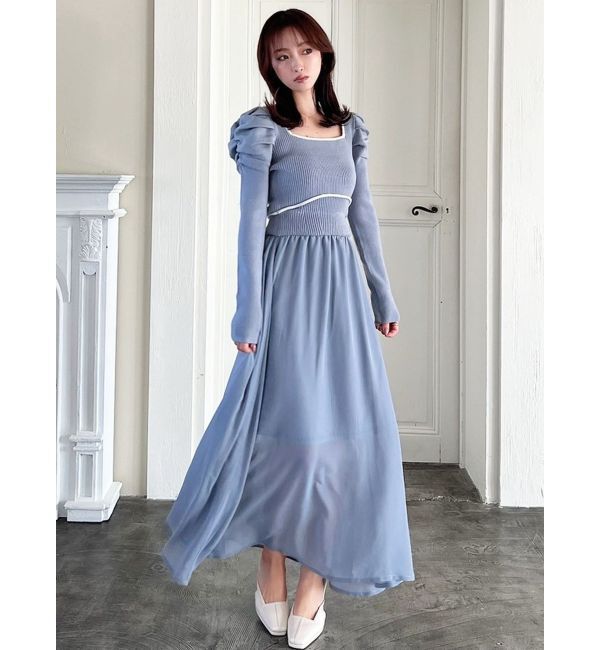 RESEXXY「ドッキングフレアニットワンピース」|ワンピース|