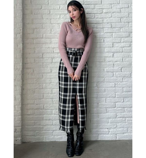 RESEXXY「デコルテクロスニットトップス」|ニット・セーター|