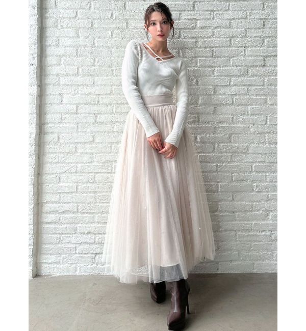 RESEXXY「デコルテクロスニットトップス」|ニット・セーター|