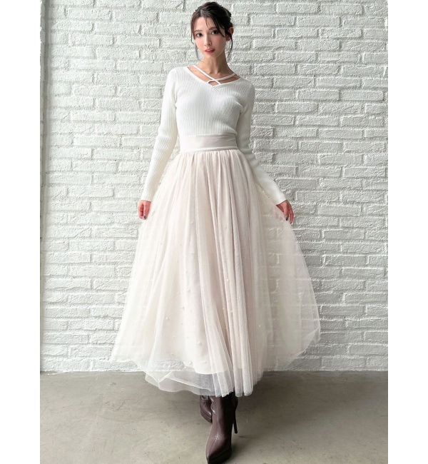 RESEXXY「デコルテクロスニットトップス」|ニット・セーター|