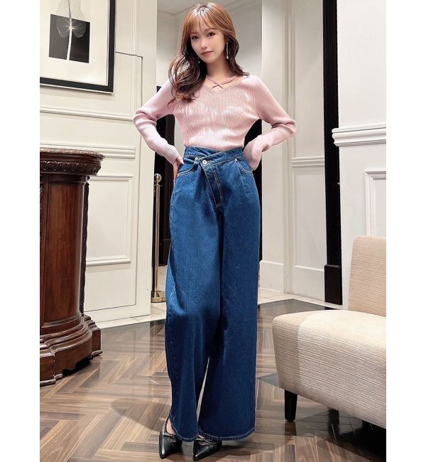 RESEXXY「デコルテクロスニットトップス」|ニット・セーター|