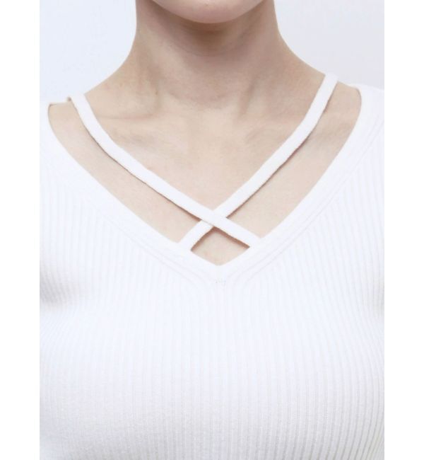 RESEXXY「デコルテクロスニットトップス」|ニット・セーター|