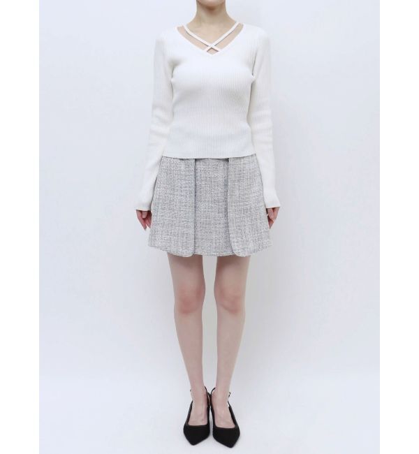 RESEXXY「デコルテクロスニットトップス」|ニット・セーター|