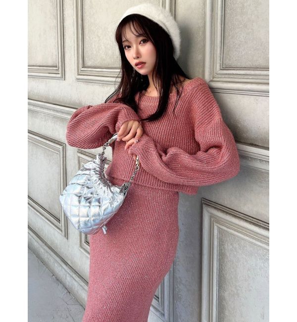 RESEXXY「グリッタールーズニットトップス【セットアップ着用可能】」|ニット・セーター|