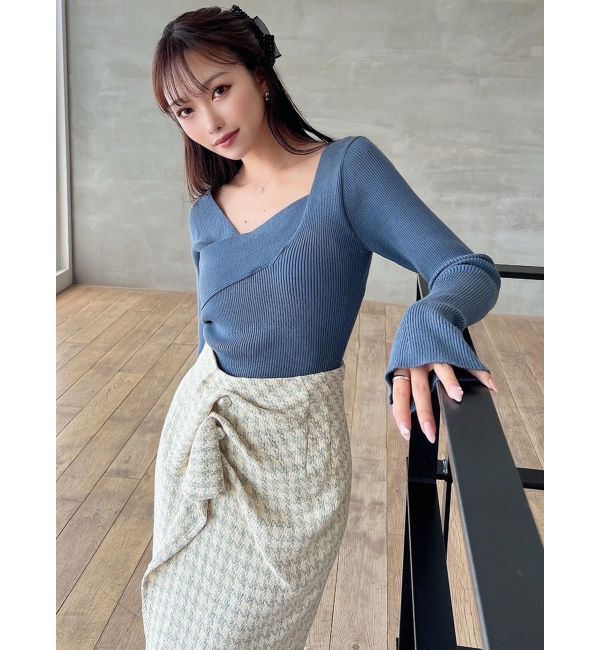 RESEXXY「アシンメトリーリブニットトップス」|ニット・セーター|