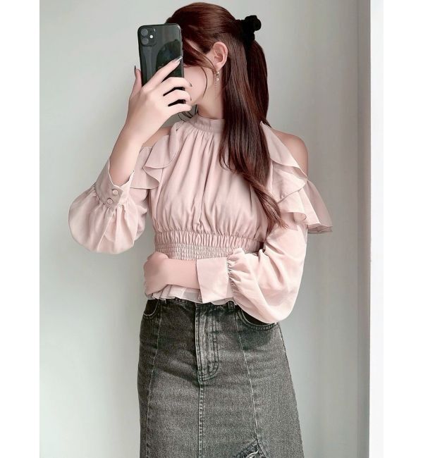 RESEXXY「ホルターネックラッフルブラウス」|シャツ・ブラウス|ピンク