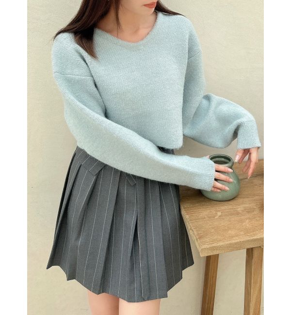 dazzlin「バックストリングニットプルオーバー」|ニット・セーター|ブルー