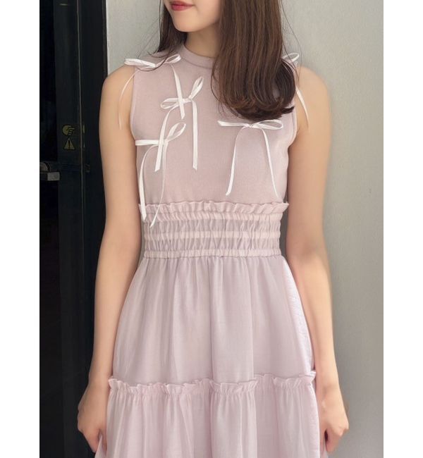 dazzlin「メニーリボンドッキングティアードワンピース」|ワンピース|