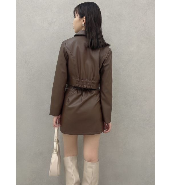 dazzlin「【SETUP】ショートタイトマテリアルジャケット※セットアップ対応」|ライダースジャケット|