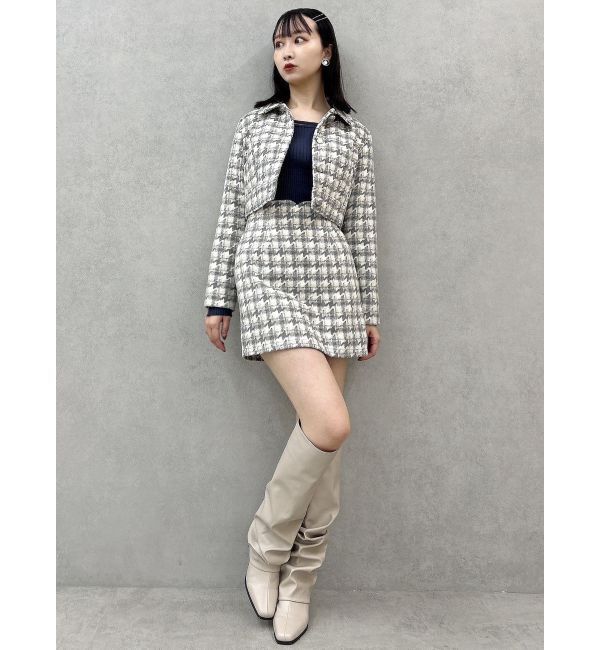 dazzlin「【SETUP】ショートタイトマテリアルジャケット※セットアップ対応」|ライダースジャケット|