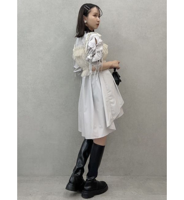 dazzlin「シャツイレフレアミニワンピース」|ワンピース|