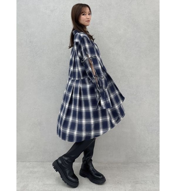 dazzlin「シャツイレフレアミニワンピース」|ワンピース|