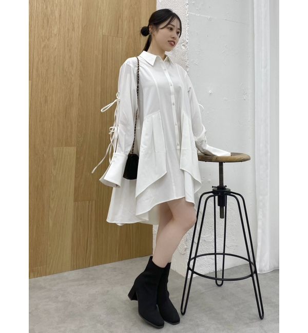 dazzlin「シャツイレフレアミニワンピース」|ワンピース|
