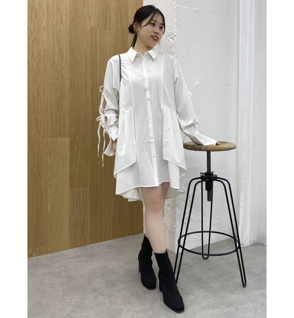 dazzlin「シャツイレフレアミニワンピース」|ワンピース|