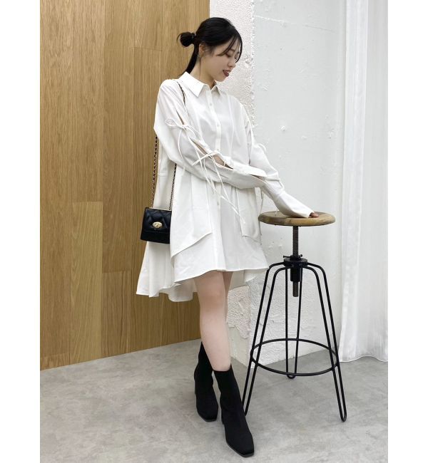 dazzlin「シャツイレフレアミニワンピース」|ワンピース|