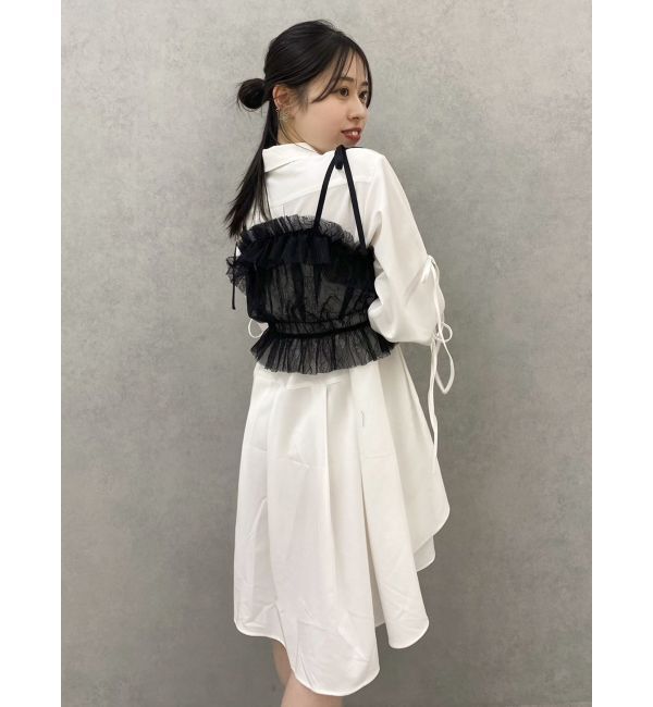 dazzlin「シャツイレフレアミニワンピース」|ワンピース|