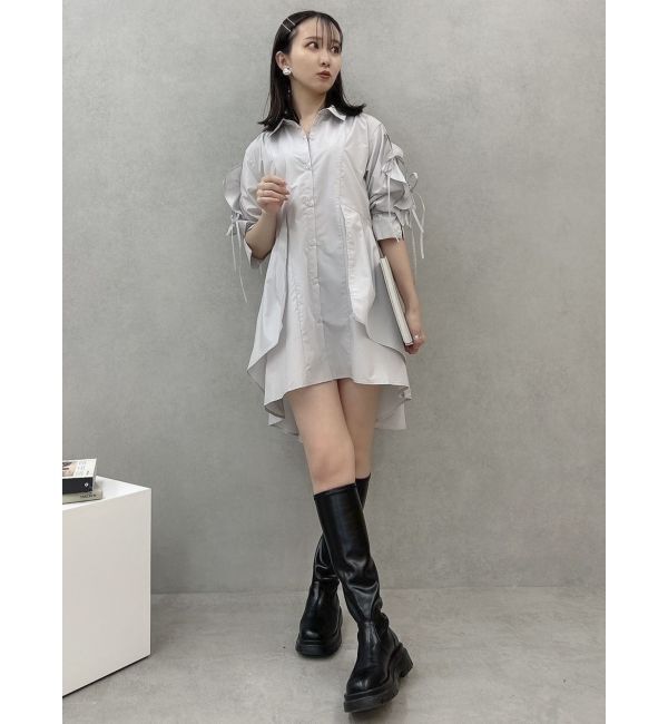 dazzlin「シャツイレフレアミニワンピース」|ワンピース|