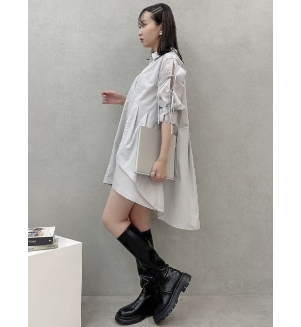 dazzlin「シャツイレフレアミニワンピース」|ワンピース|