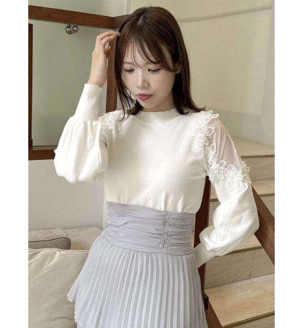 dazzlin「ショルダーフラワーニットプルオーバー」|ニット・セーター|