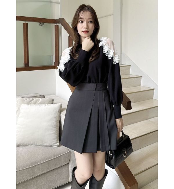 dazzlin「ショルダーフラワーニットプルオーバー」|ニット・セーター|