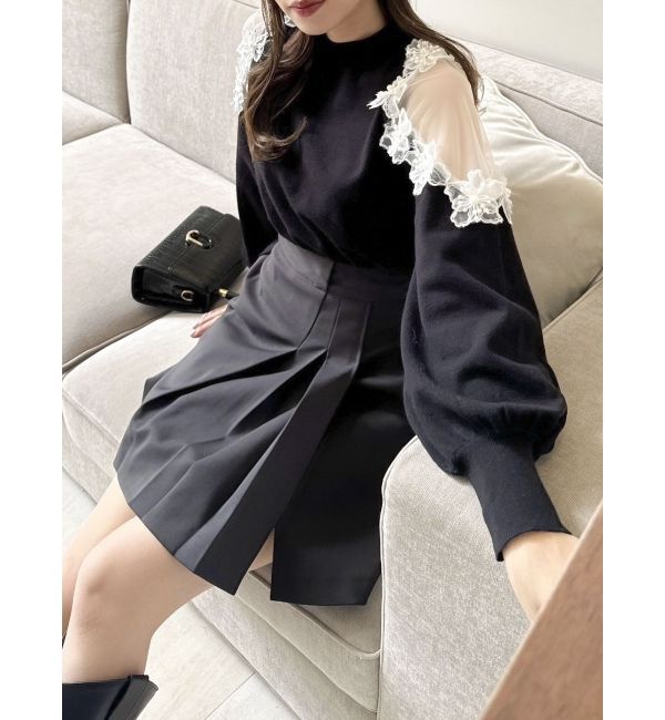 dazzlin「ショルダーフラワーニットプルオーバー」|ニット・セーター|